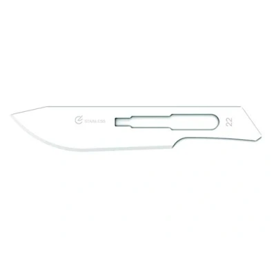 Imagen de GIMA Cuchilla desechable estéril, de acero inoxidable, n. 21, paquete 100, 27025
