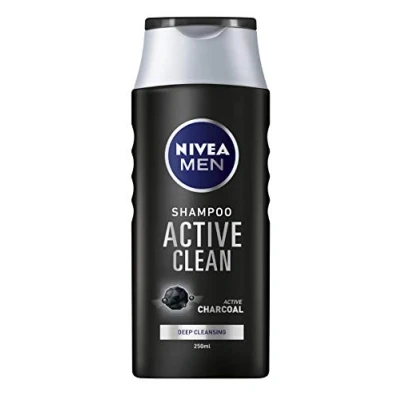 Imagen de NIVEA Men Active Clean champú de carbón activado para cabello normal a graso, limpieza profunda hombres, con fragancia masculina fresca, 250 ml