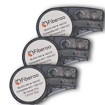 Imagen de Recambio compatible M21 1500 427 para BMP21 PLUS &amp; LAB no apto M210 M211 Cinta adhesiva vinilo imprimible escritura negra sobre blanco fibra óptica, cables de red: lote 3