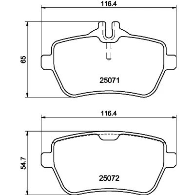 Imagen de HELLA 8DB 355 020 471 Juego de pastillas freno preparado para indicador desgaste con tornillos pinza accesorios MERCEDES BENZ: SL Cabrio