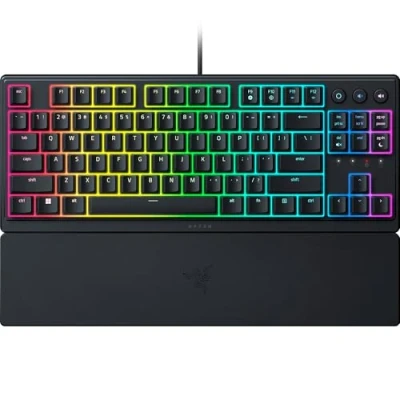 Imagen de Razer Ornata V3 Tenkeyless Teclado Compacto para Juegos de Bajo Perfil (Interruptores Membrana Mecha, Teclas Recubiertas UV, Multimedia Dedicadas Retroiluminadas) Diseño US, Negro
