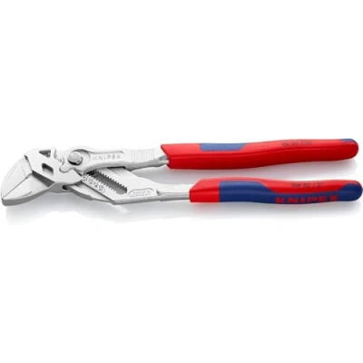 Imagen de Knipex Tenaza llave alicate y en una sola herramienta cromado, con fundas multicomponentes 250 mm (cartulina autoservicio/blíster) 86 05 SB