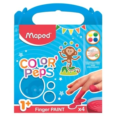 Imagen de Pintura a dedos maped color peps caja de 4 botes colores surtidos 80 gr