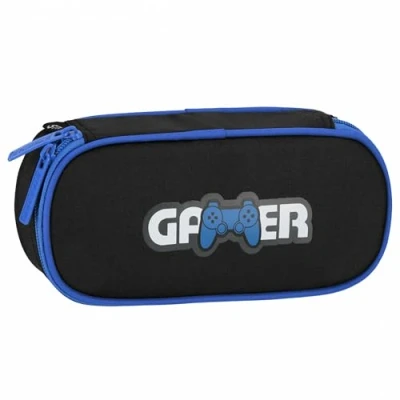 Imagen de Estuche Escolar Gaming, Gamer para niños, gamingpad, Negro Azul 5x22x10cm (Gamer Compartimentado)