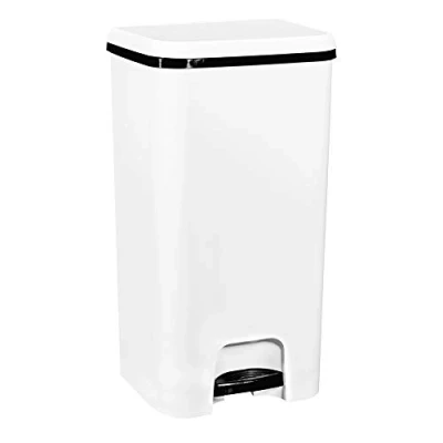 Imagen de COM FORT HOUSE Cubo de Basura con Pedal Capacidad 37 litros Reciclaje Color Blanco Orgánico Cocina 1 unidad Piezas Extraíbles Limpieza Fácil