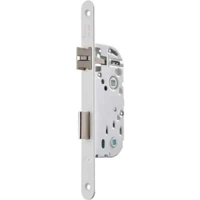 Imagen de Vachette D23 Cerradura empotrable de condensación, reversible, color blanco, certificado NF Nivel 2 Cabecero puntas redondas, eje 40 mm Para puerta baño, baño y WC