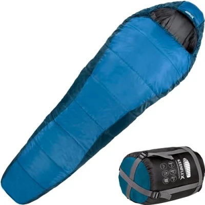 Imagen de KEENFLEX Saco de Dormir Tipo Momia 3 4 Estaciones (Blue +7.0 C)
