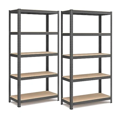 Imagen de SONGMICS Estantería Pesada de 5 Niveles, Acero, Montaje sin Herramientas, para Instrumentos, Garaje, Almacén, Trastero, Carga 875 kg, 40 x 90 180 cm, Gris GLR040G01