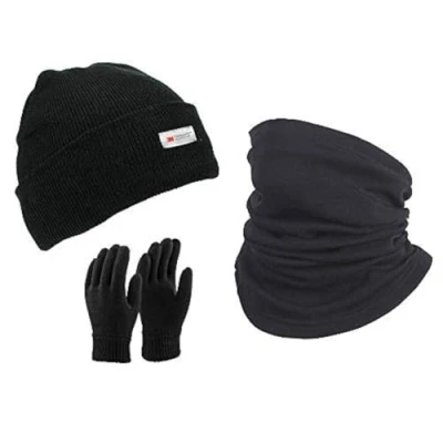 Imagen de Bonnin Thinsulate Juego de gorros y bufandas (3 m, forro térmico, guantes invierno, gorro polar, unisex)