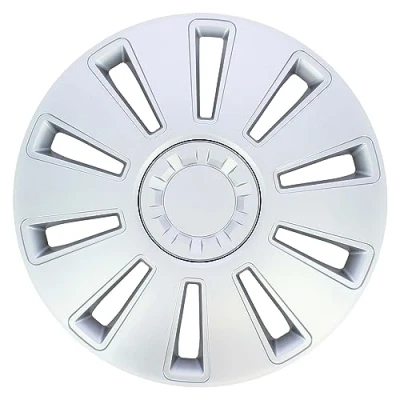 Imagen de Juego de 4 Tapacubos 16 Pulgadas Diseño Vermont Silver, Acabado Cromado y ABS Resistente a Fuertes Impactos, Duradero Fiable con Anillo sujeción Ajustable