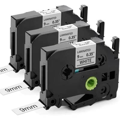 Imagen de 3 X Suminey 9mm 0.35 TZc 221 Negro sobre Blanco Compatible Etiqueta Reemplazo para Brother TZ TZe TZe221 TZ221 Ptouch PT 1000 1005 1010 1230 D210 H100LB E550WVP