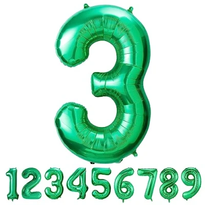 Imagen de Globos de Cumpleãnos 3 Verde,101 CM Globo Numeros Gigantes Grandes Decoracion,Globo Numero 3,Globos Niño Niña Adultos,Vuelan con Helio
