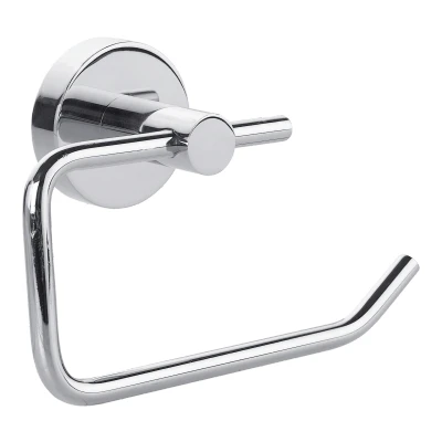 Imagen de tesa Portarrollos Smooz, Portarrollo para Papel Higiénico de Metal Cromado sin Tapa Baños Privados y Invitados, Incluye Solución Adhesiva Montaje