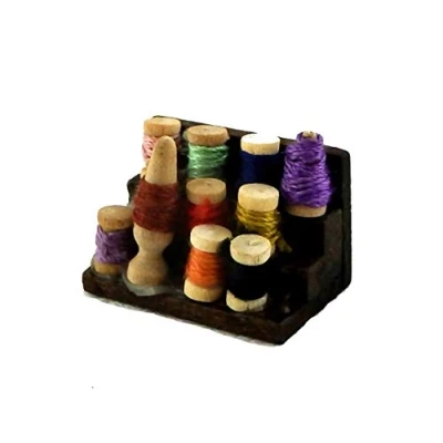Imagen de Melody Jane Dolls Houses Miniatura para Casa de Muñecas Mercería Costura Accesorio Caja Algodón Carretes Hilo