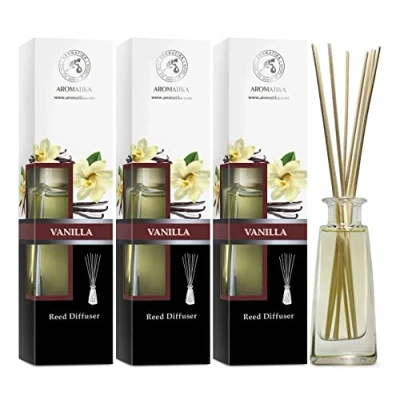Imagen de Difusor de Varillas Vainilla 3x100ml Difusores Aromas Aromaterapia Perfumado Varitas Aromáticas con Palitos Ratán