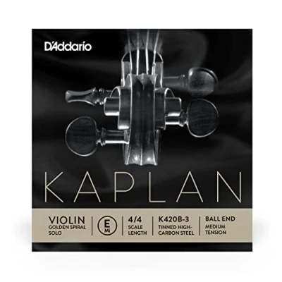 Imagen de D&#039;Addario K420B 3 Kaplan Golden Spiral 4/4 Scale Medium Tension Solo Single E String for Violin
