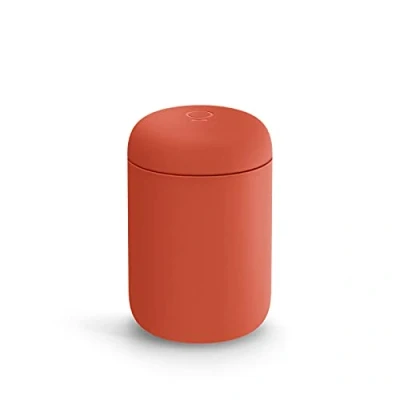 Imagen de Fellow Carter Everywhere taza de viaje boca ancha con aislamiento al vacío acero inoxidable para café y té interior cerámica, color rojo pana, 12 onzas
