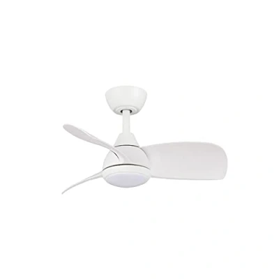Imagen de Ventilador de techo pequeño con luz y mando a distancia Vanidoso, motor DC, 3 aspas, 5 velocidades, diámetro 760 mm.