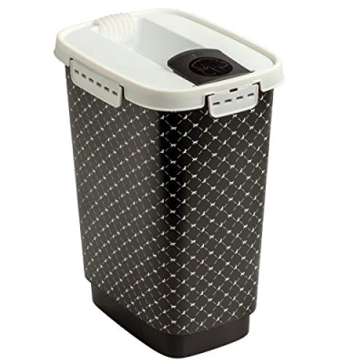 Imagen de Rotho MyPet Cody Recipiente de comida para mascotas 10l con tapa, plástico alimentario (PP) sin BPA, negro, (24.3 x 17.9 32.2 cm)