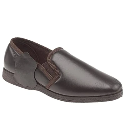 Imagen de Hadley Zapatillas de ir por casa hombre piel negras MS414A, color Marrón, talla 40 EU