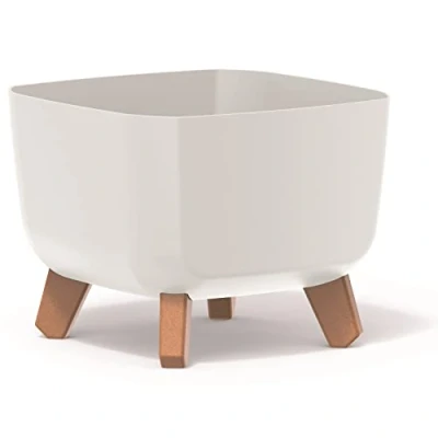 Imagen de Prosperplast Gracia Square Maceta Cuadrada con Patas Desmontables, Incluye Inserto para Interior y Exterior, plástico, Resistente a los Rayos UV, 24
