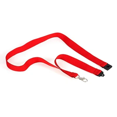 Imagen de OPUS Cordón textil con correa para el cuello y clip de metal soporte insignia identificación, 10 unidades, 121276, color rojo