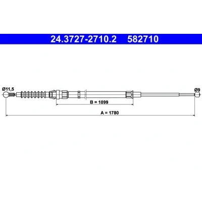 Imagen de ATE 24.3727 2710.2 Cable de Freno Mano 1780
