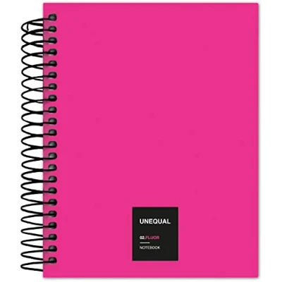 Imagen de Grafoplás 88546054. Cuaderno con Espiral, Cuadriculado, A6, 100 Hojas, 70 g, Fucsia, Unequal Flúor