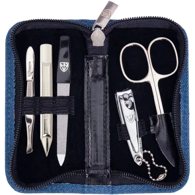 Imagen de Drei Schwerter Exclusivo Juego de manipedicura 5 utensilios Pedicura para el cuidado las uñas/funda, fabricado en Solingen, varios diseños