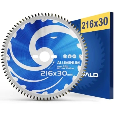 Imagen de FALKENWALD Hoja de sierra 216 x 30 mm ideal para aluminio Compatible con Bosch circular