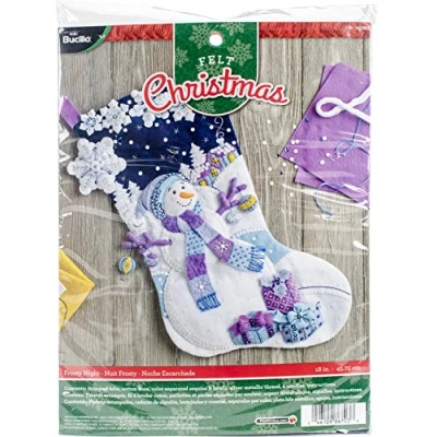 Imagen de Bucilla Felt Applique Frosty Night Kit de Apliques Fieltro, no aplicable, Multicolor, 29.84 x 22.86 3.81 cm