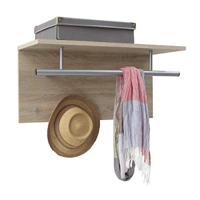Imagen de FMD Möbel 441 001 Spot Perchero con Estante (72 x 35 29,5 cm), Color Roble