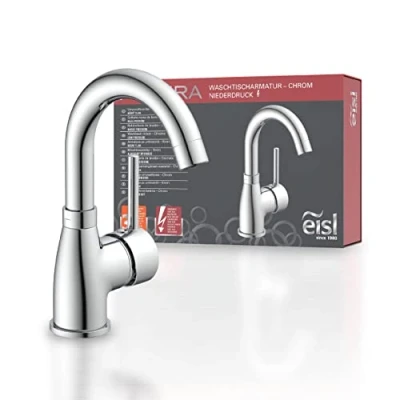 Imagen de EISL Futura de Baja presión, Lavabo bajo Consumo, Grifo Giratorio 360 para baño, Mezclador Monomando, NI075FUTCR LP, Cromo, Platzsparend