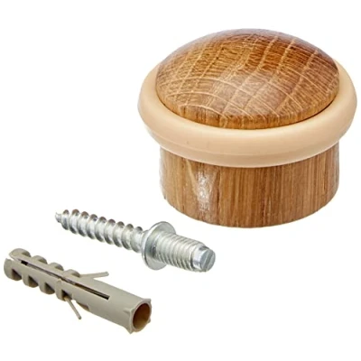 Imagen de Brinox B90120Y Tope madera cilíndrico con tornillo invisible, 2,9 x 3,5 cm, color roble