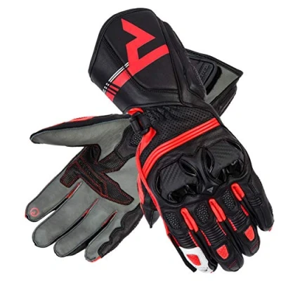 Imagen de REBELHORN ST Long Guantes de Cuero para Motocicleta Hombres Paneles superfabricados Espuma SAS Tec Ventilación Elementos Flexibles Almohadillas amigables con la Pantalla táctil