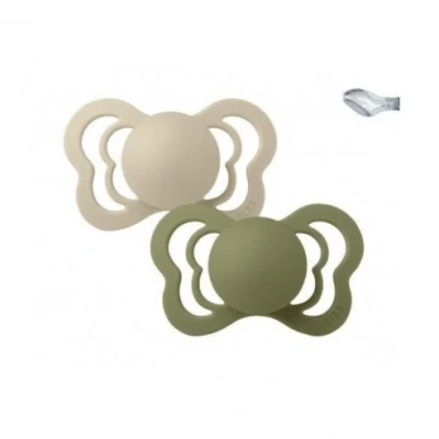 Imagen de 2 Chupetes BIBS Couture Vanilla/Olive Silicona