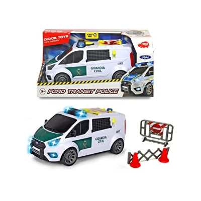 Imagen de Dickie Toys Furgón Guardia Civil de Juguete 28cm, con luz y Sonido, Apertura Puertas traseras, A Partir 3 años (203715013SI1)