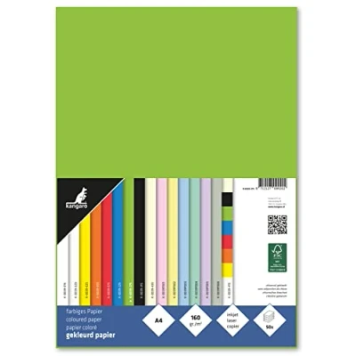 Imagen de kangaro papel de carta verde DIN A4 160 g/m² FSC mix 50 paquetes DIY K 0039 275 29,7 x 21 1