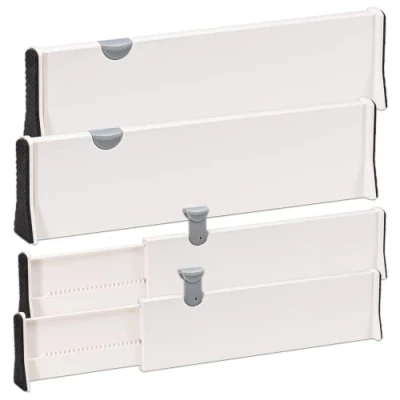 Imagen de Organizador Ajustable de Cajones, Separador Utensilios Cocina con Resorte para Dormitorio Baño 38 54cm Paquete 4
