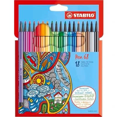 Imagen de Stabilo Pen 68 Rotuladores de Premium, color multicolor 18er Pack