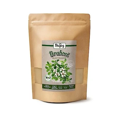 Imagen de Biojoy Brahmi en Polvo BÍO (500 g), Hojas de molidas, sin aditivos (Bacopa monnieri)
