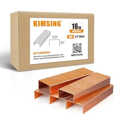 Imagen de KIMSING 16 Gauge 18 mm Length Carton Closing Staples, 1400 PCS/Box, 34,7 Crown, for Cardboard Box (3518 Staples)