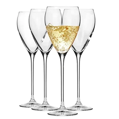 Imagen de Krosno Perla Copas de Vino Blanco 4 x 280 ml Set Regalo Bodas Apto para Lavavajillas Vidrio Cristalino Sin Plomo Duradero Resistente a Arañazos Idea