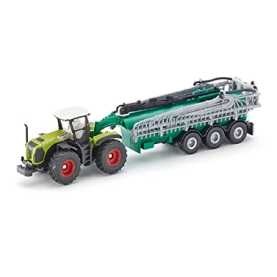 Imagen de siku 1827, Tractor Claas Xerion con remolque cisterna, 1:87, Metal/Plástico, Verde, Manguera de arrastre plegable