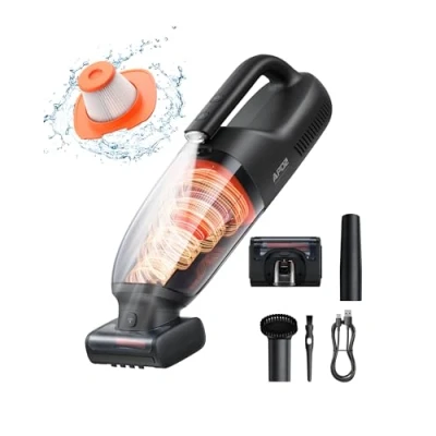 Imagen de Baseus AP02 Aspirador de Mano sin Cable, Coche Portatil 160W con Cepillo Rodante, Luz LED, Batería Recargable 10000mAh para Pelo Mascota Sofa Hogar Oficina Alfombras