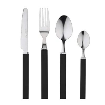 Imagen de RB RENBERG Happy Cubertería, Acero Inoxidable, Negro, 14 x 7 26.5 cm, 24 Unidades