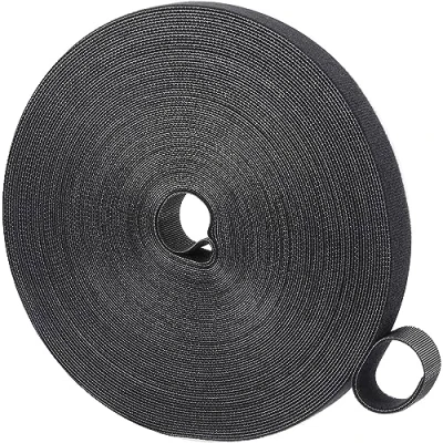 Imagen de 1 Rollo 10mm x 10m Bridas para Cables,Bridas Reutilizables,Bridas Negras Nylon,Sujetacables Reutilizables,para Organizador de Cables,Recoger Cables,Negro