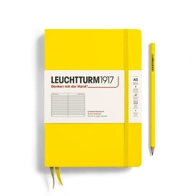 Imagen de LEUCHTTURM1917 344798 Libreta de notas Medium (A5) tapas duras, 251 páginas numeradas, limón, líneas