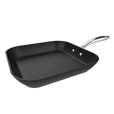 Imagen de Cecotec Grill Polka Fantasy Silver. Diámetro 28 cm, Aluminio Forjado, Revestimiento Antiadherente Whitford Eterna, Libre PFOA, Mango de Acero Inox, Apto para todo tipo cocinas