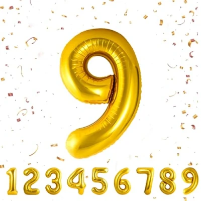 Imagen de Globos de Cumpleãnos 9 Dorado,101 CM Globo Numeros Gigantes Grandes Decoracion,Globo Numero 9,Globos Niño Niña Adultos,Vuelan con Helio…